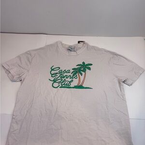 Casa Tennis Club Graphic Short Sleeve Tee - White/Green RARE